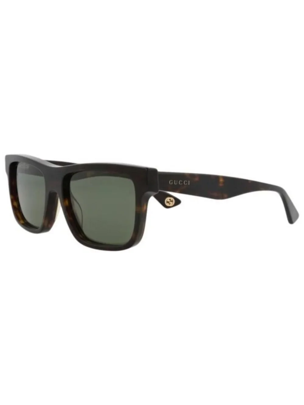 New Gucci Mens Square/Rectangle Havana Havana Green Fashion Designer Sunglasses